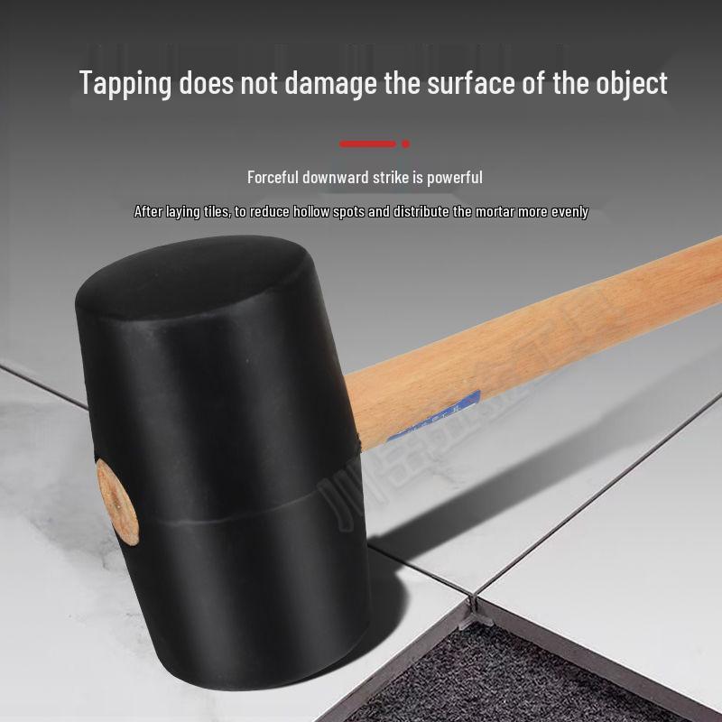 Rubber Mallet with Wooden Handle for Tile and Leather Installation