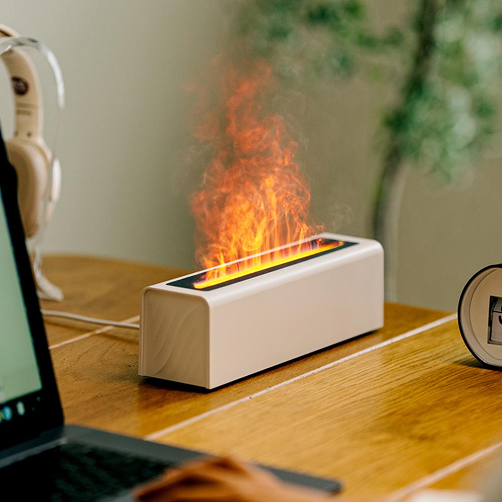 150 ML Essential Oil Flame Effect Diffuser Auto-Off Protection USB Essential Oil Aroma Diffuser Humidifier for Spa Yoga for Home