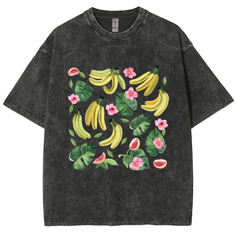 Short Sleeved T-shirts For Men And Women Heavy Cotton Loose Retro Old Washed Design Sense Clothes Ins Oversized T Shirt