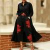 Pantaloni di Jeans da Donna alla Moda con Stampa Floreale a Gamba Larga Vestibilità Ampia Casual Vita Alta Jeans Elasticizzati per l'Uso Quotidiano
