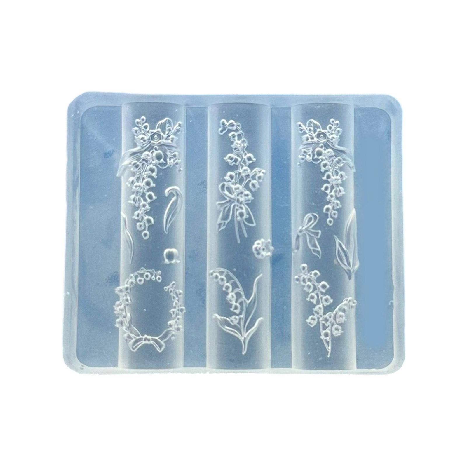 

Силиконовая форма для тисненых наклеек для нейл-арта, сложные цветочные кружевные дизайны, бантики, для рукоделия, легкое нанесение 3