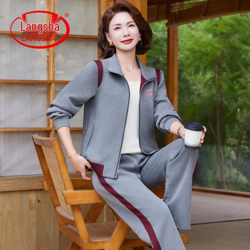 LangSha Women s Casual Two-Piece Sportswear Set 3XL
