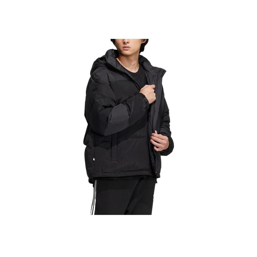 Adidas Originals Trefoil Goose Down Jacket With Zip Hood Men Outerwear Black IC3561