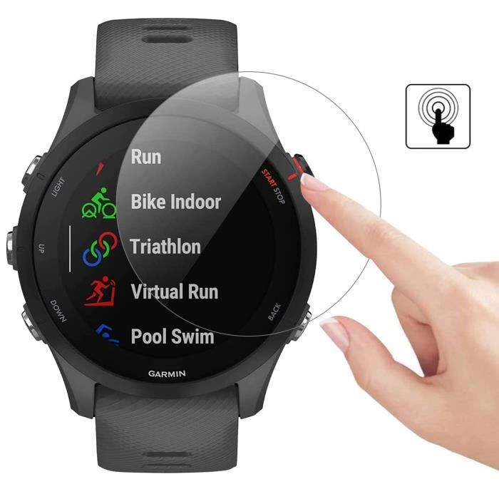 Tempered Glass for Garmin Forerunner 255 - Forerunner 255 Music [Pack of 2] Phonillico® Anti-Scratch Watch Screen Protector