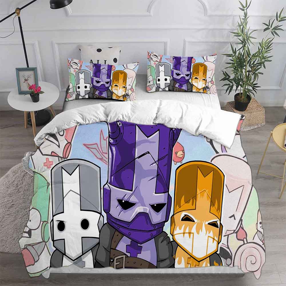 Castle Crashers Bedding Sets Eu Single Us Twin Comforter Quilt Bed Cover Duvet Cover Pillow Case 2-3 Pieces Sets Kids Adult Size