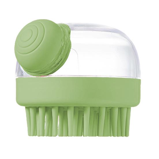 Shampoo Massage Brush with Soft Silicone Teeth Built-in Liquid Dispenser Detachable Design Pet Bathing Brush