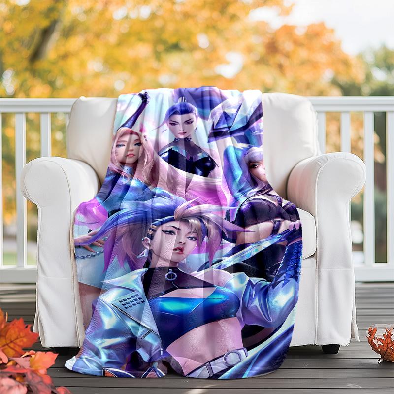 1pc Game L-Lol Theme Blanket - Digital Print, Polyester, Cozy for All Seasons, Perfect for Outdoor, and Travel