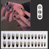 Dark Black Star French Fake Nails Women DIY Manicure Kit Tool for Professional Salon Daily Use