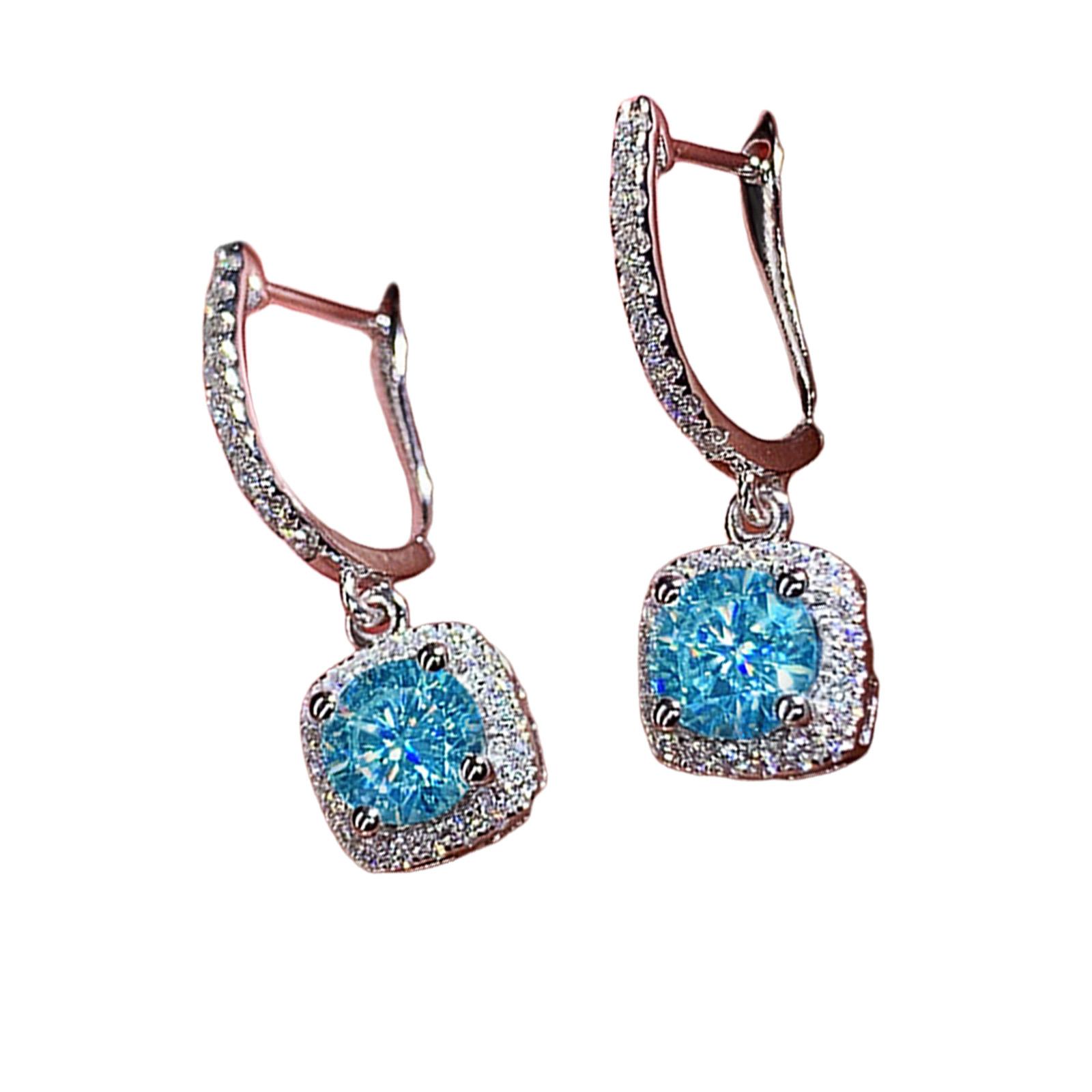 

Elegant Square Zircon Earrings Suitable For Event And Gifting