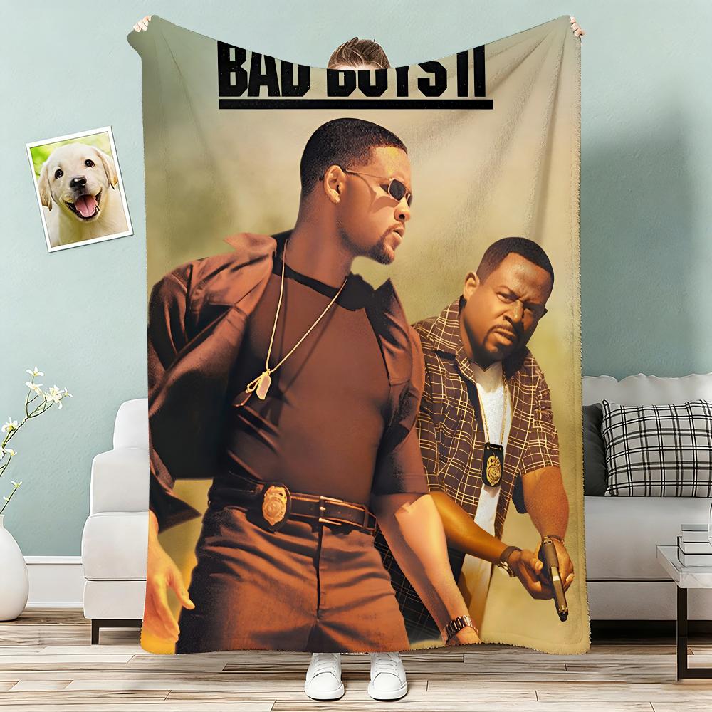 bad boys Movie Throw Lightweight 240g Flannel Blanket Soft Skin-friendly for Summer Cooling 75x90cm