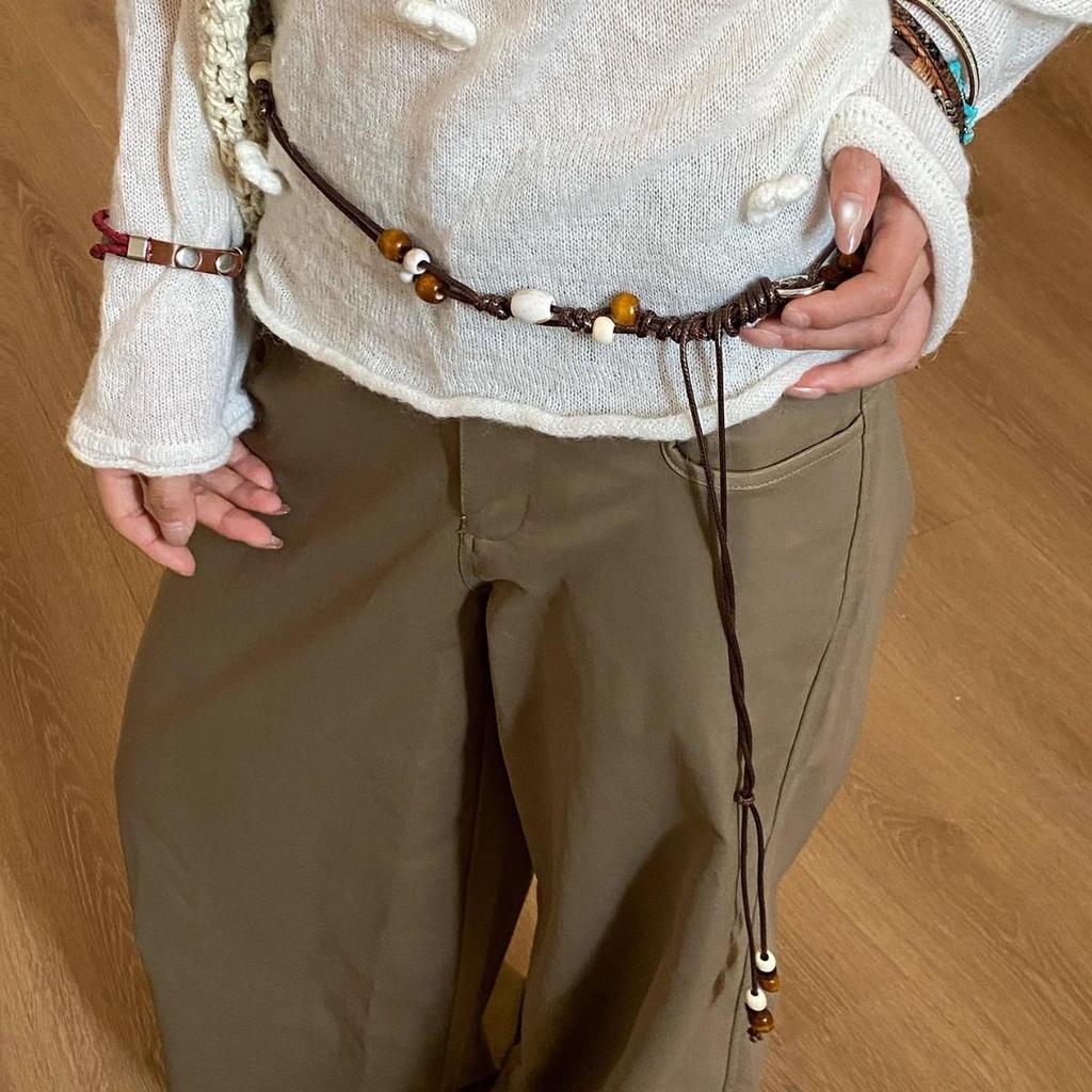 Bohemian Ethnic Beaded Waist Chain – Retro Handmade Belt Accessory for Women