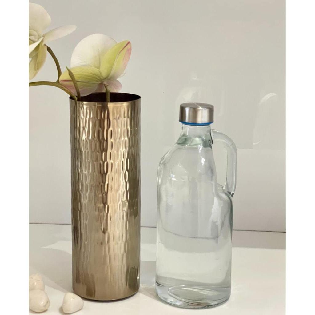 Vase für Wohnzimmer | Metallvase für Heimdeko | Blumenvase Vintage Antik Dekor | Tisch Gold Blumenvase für Heimdekoration