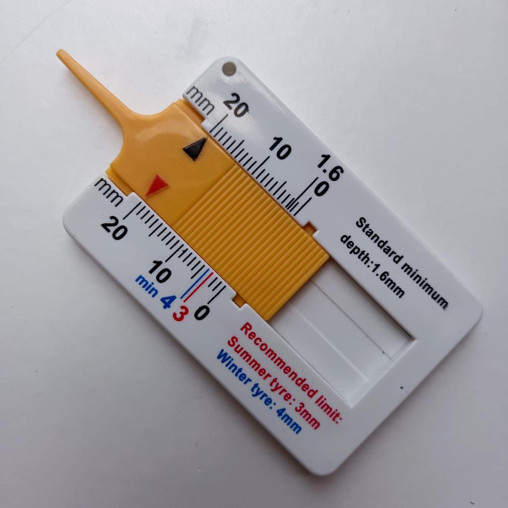 Portable Plastic Tire Tread Depth Gauge 0-20MM Vernier Caliper