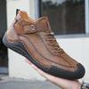 Men's Genuine Leather Soft Sole Casual Shoes - Autumn/Winter Large Size, Handmade and Comfortable.