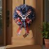 Bird Door Wreath Flag Pattern Independence Day Americana Type House Decoration for Porch