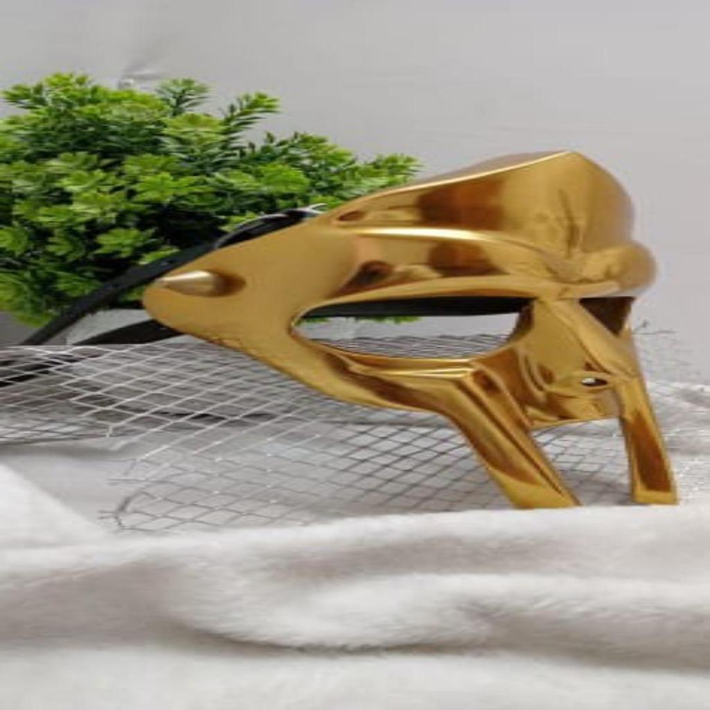 Hip Hop Gladiator Style Rapper Mask – Gold Metallic Costume Face Mask