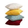 4Pcs Corduroy Throw Pillow Cover 3D Texture Plush Pillow Case Solid Color Cushion Cover