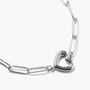 Volume Line Heart Pendant Chain Bracelet (C2503AC1297_SV)