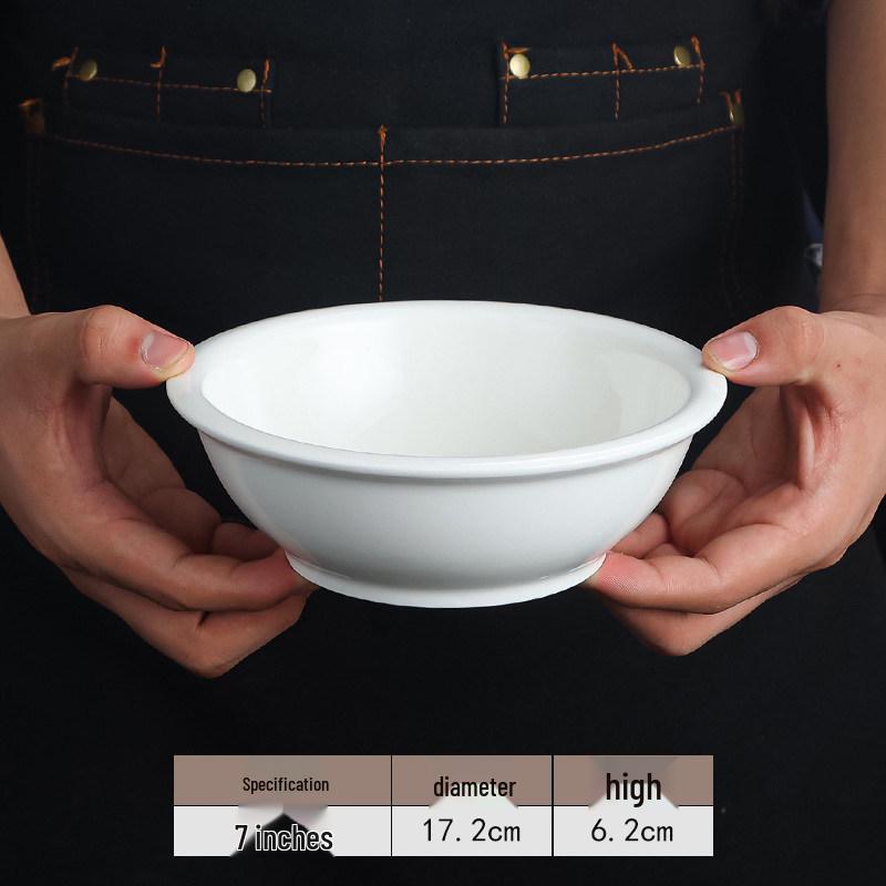Большая керамическая миска для супа и лапши - Чисто-белая ресторанная посуда