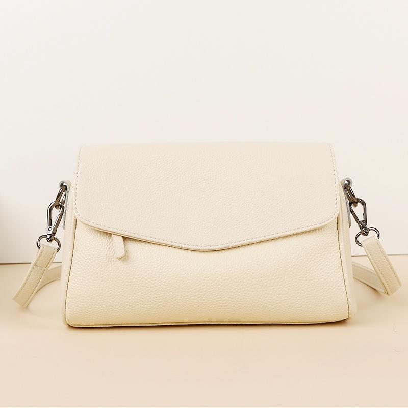 2025 New Genuine Leather Women's Shoulder Bag Simple Cowhide Ladies Handbags Satchel Bag Female Commuter Shopping Daily Tote Bag