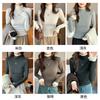Lace Spliced Semi-turtleneck Bottoming Shirt Women's Autumn and Winter Threaded Slim-fit Sweater Lace Knitted Sweater with Top