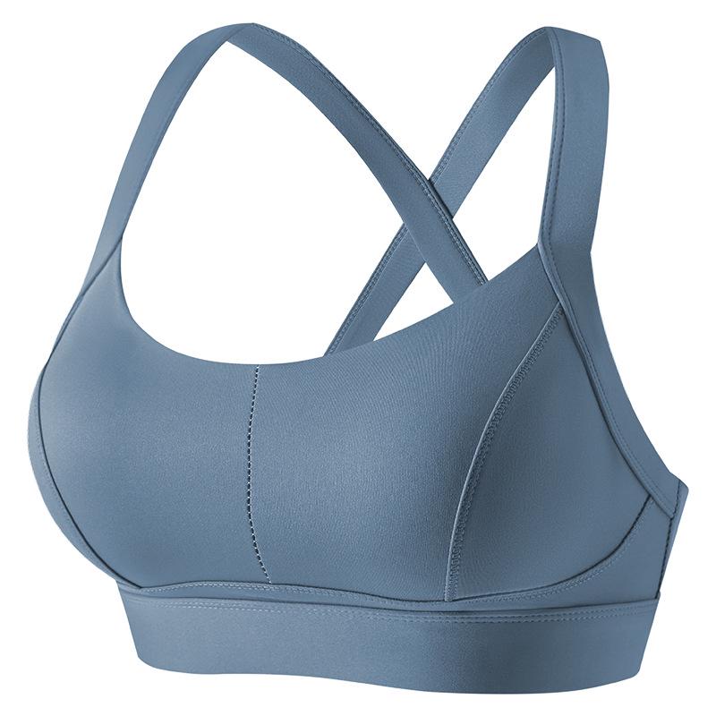Women's Shockproof Sports Bra for Running and Yoga - Wire-Free, Side Support, Beautiful Back Design