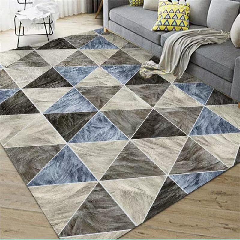 Geometric Carpet Living Room Coffee Table Large Area All Use Floor Mats Bedroom Edge Carpets ISN Bed Nordic Home Decoration