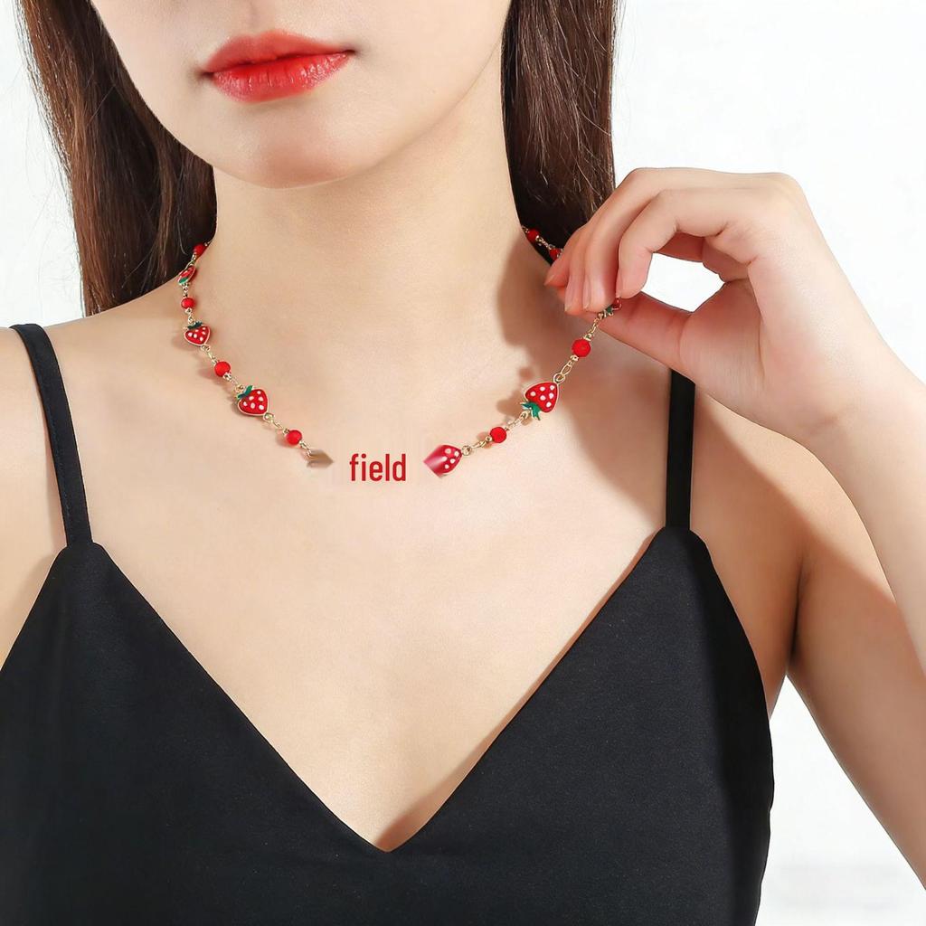 Elegant Women's Strawberry Bracelet - Sweet Summer Fashion Fruit Jewelry