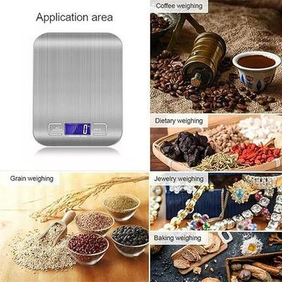 Bilancia da Cucina Elettronica Portatile in Acciaio Inossidabile, Capacità 10 kg, per Alimenti e Pasticceria.