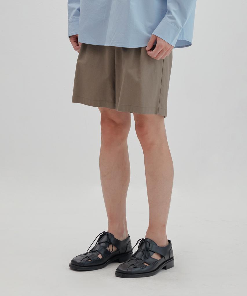 NONBLANK Wide Fit Linen Half Pants_Mocha