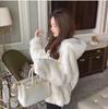 Women's Winter Hooded Thick Loose Coat Solid Color Plush Warm Coat
