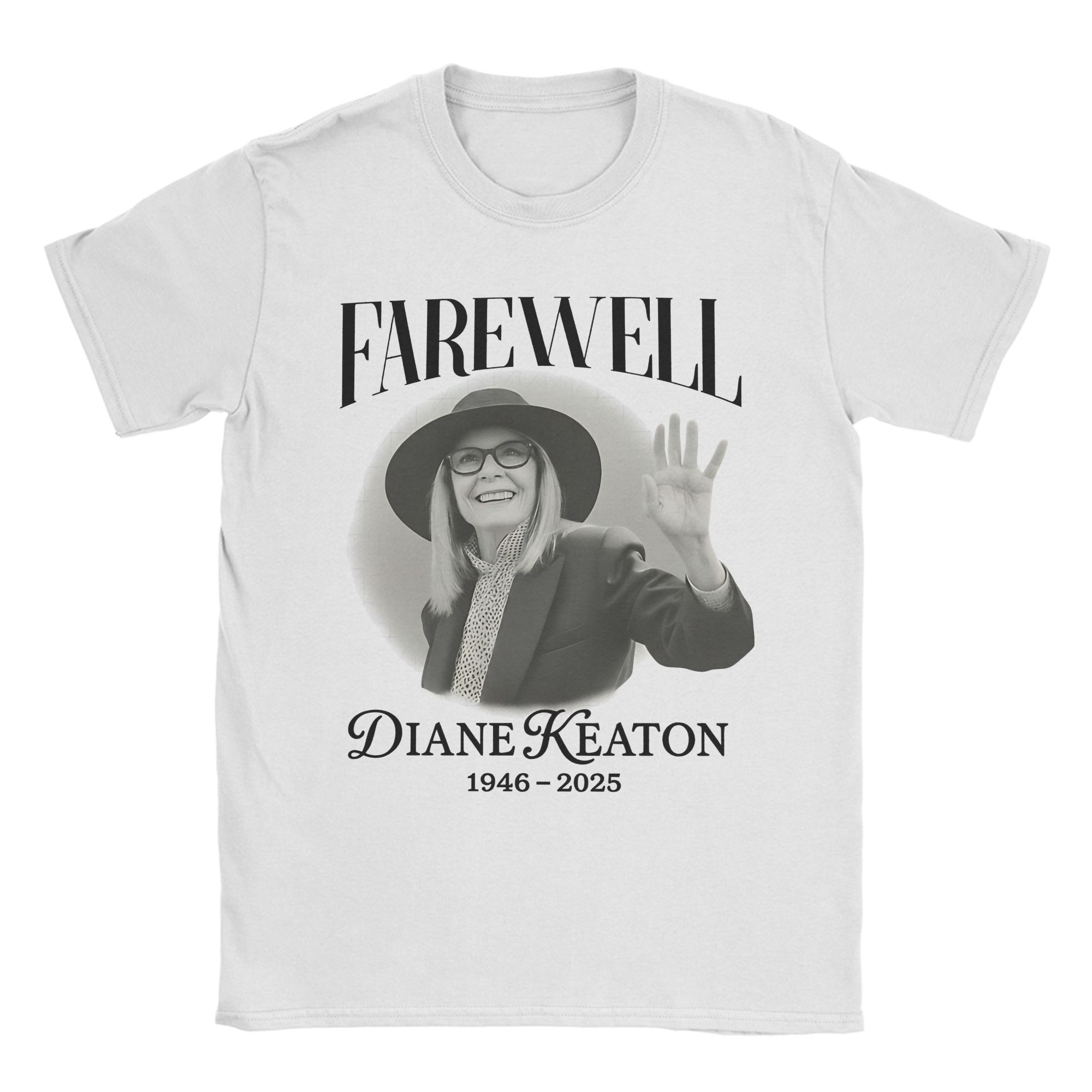 La di da Diane Keaton 1946–2025 Men T Shirt  Leisure Tee Shirt Short Sleeve Round Collar T-Shirts Cotton Graphic Tops S