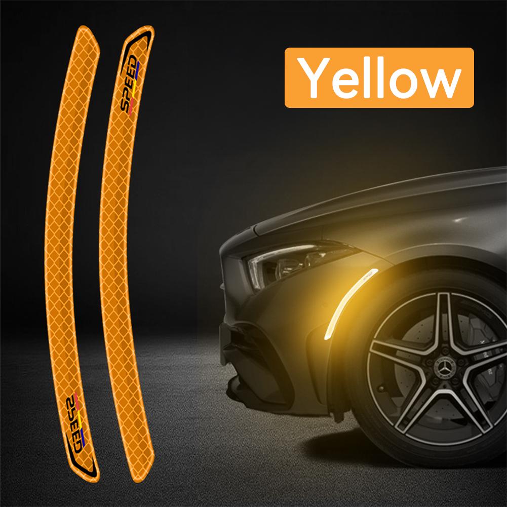 2Pcs Reflective Car Wheel Arches Safety Warning Sticker Mark Car Stickers Tape Reflective Strips Exterior Accessories