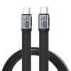 USB5 Dual Type-C TPE Flat Cable, Thunderbolt Compatible, 80G High-Speed, 16K Screen Casting, 240W.
