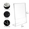 Acrylic Sign Holder Frameless Picture Frame Display Stand Clear Paper Holder Table Menu Photo for Wedding Office Restaurant