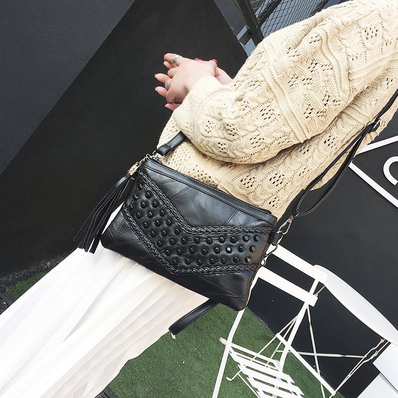 Echtleder Quaste Damen Umhängetaschen Nieten Clutch Tasche Damen Umhängetasche Für Mädchen Damen Crossbody Taschen