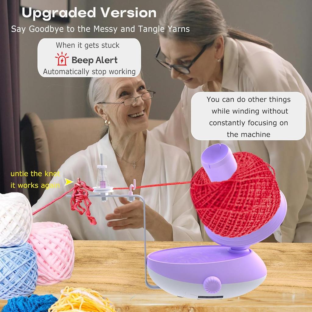 DAFENCHI Yarn Winder, Electric Yarn Winder That Can Work with Yarn Swift, Automatic Large Yarn Ball Winder for Crocheting, Speed Adjustable Yarn