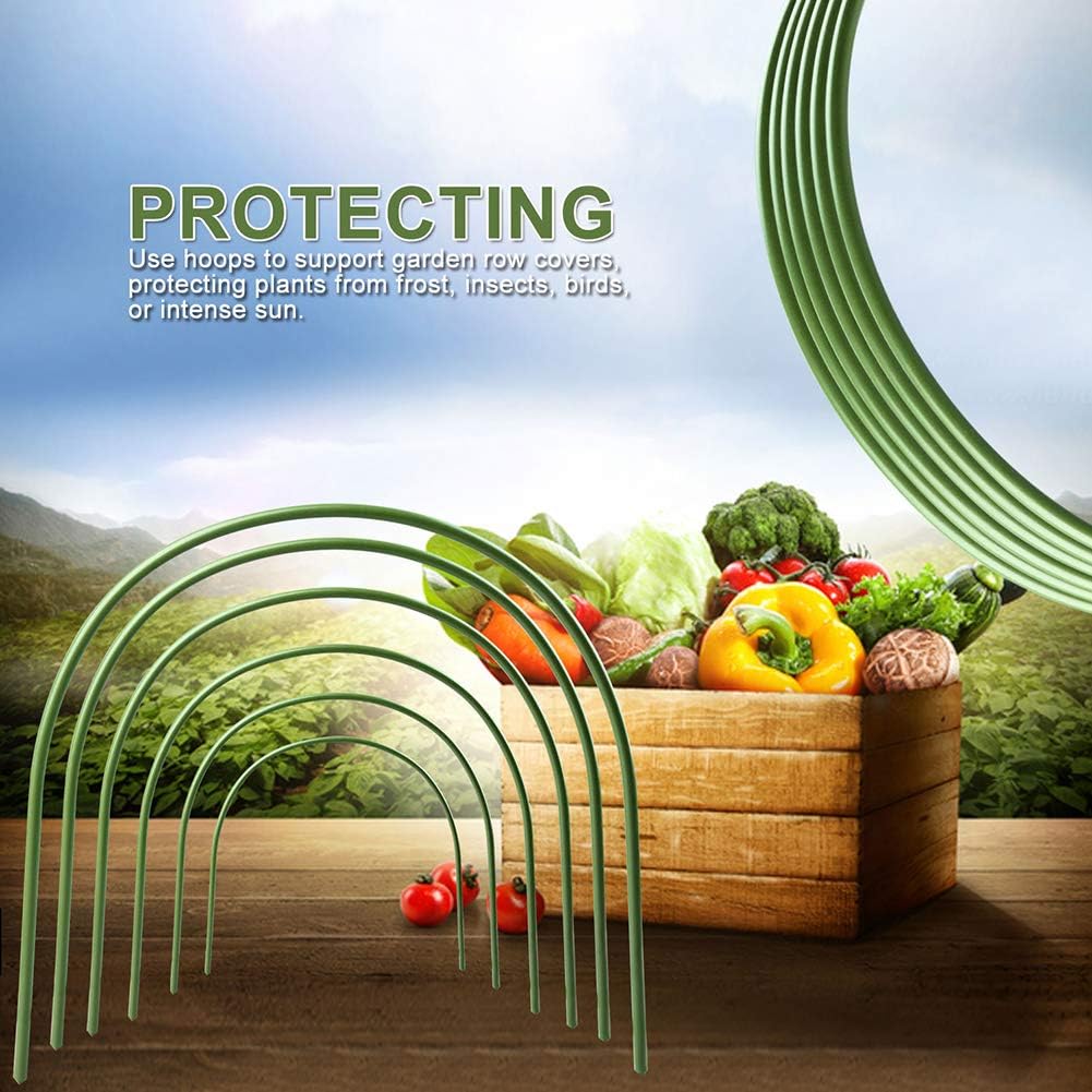 Hoops for Garden,Greenhouse Hoops Wire Tunnel Hoops with Plastic Coated Hoops for Garden Fabric,Plant Support Garden Stakes
