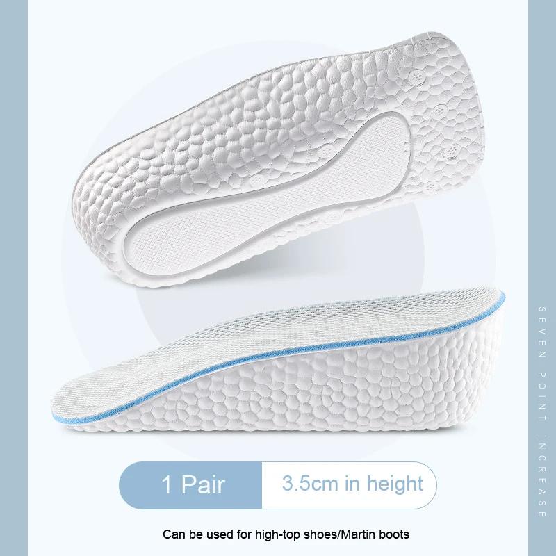 1Pair Boost Shock Absorbing Sports Half Insole for Feet Height Increase Shoes Insoles Men Women 1.5/2.5/3.5CM Growing Shoe Pads