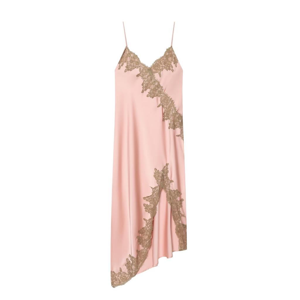 Women's Summer New European and American Sexy Lace Edge Silk Texture Dress