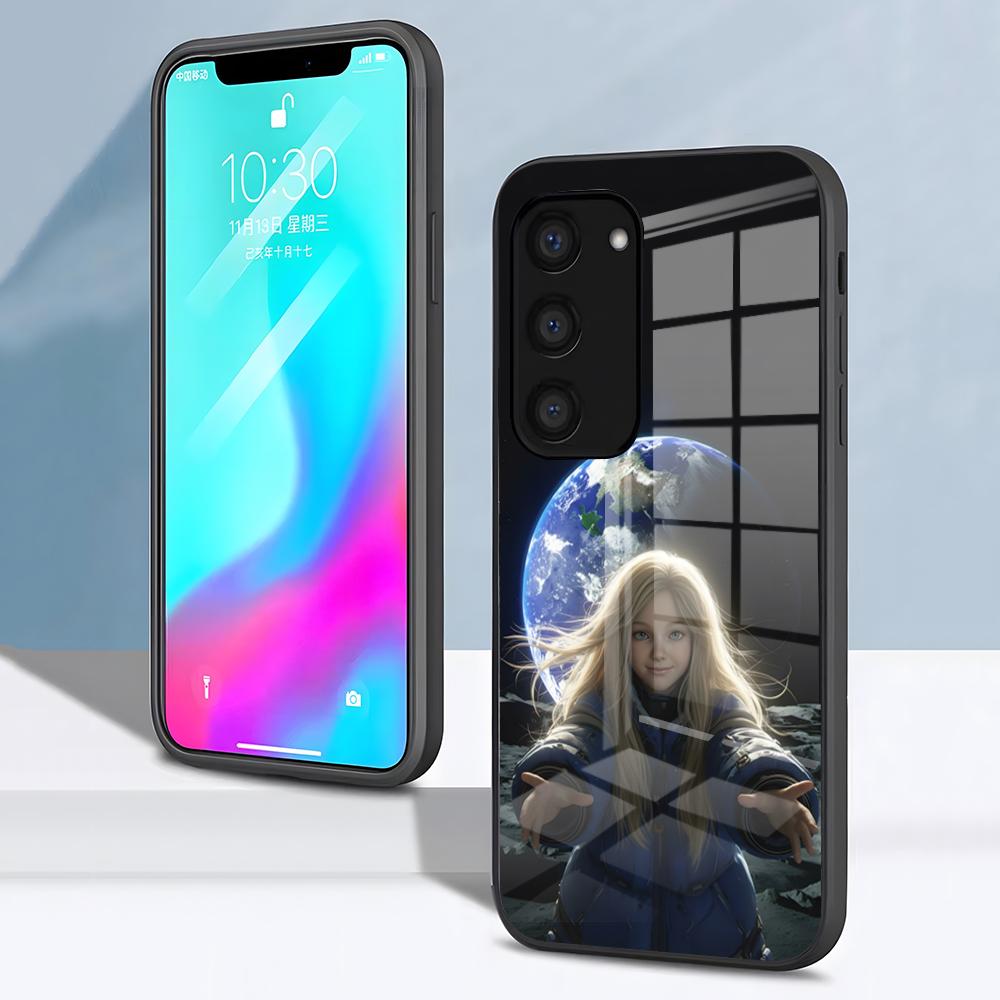 Diana Pragmata Handyhülle Für Samsung S26 S25 S24 FE S23 S22 S21 Plus S20 Ultra Note20Ultra Schwarze Glasabdeckung