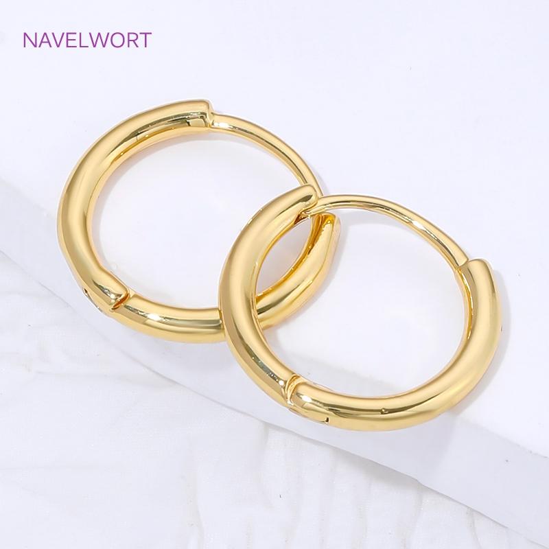 18K Gold Plated Brass Hoop Earring Huggie Earring,High Quality Round Earrings,Fashion Earring For Women Party Gifts