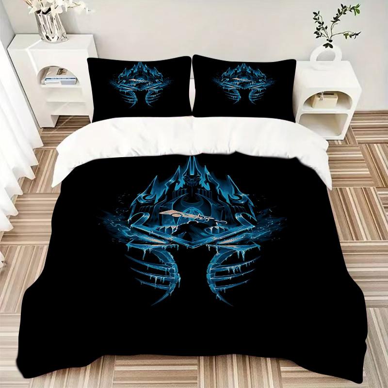 3pcs IThe Lich King Home Decor Bedding Set-Perfect for Bedroom, Guest Room, Living Room, Hotel Use-Ideal Gift for Fans, Travelers, Daily Use