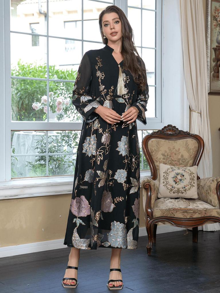 Paillettenstickerei Quastenkleid im Nahen Osten für Damen