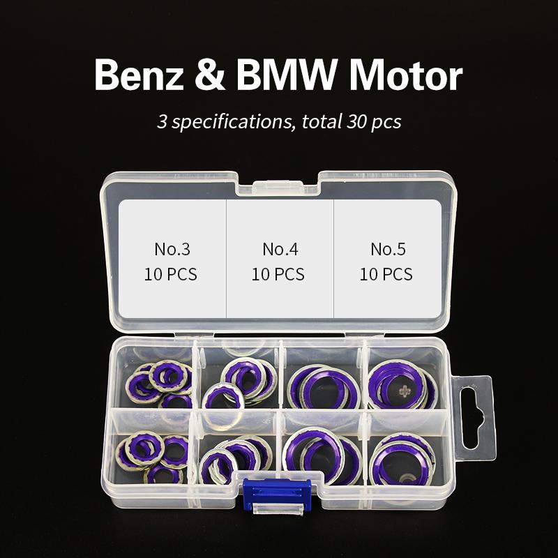 30 Pieces Set Of Repair Parts For Air Conditioning Pipe Seals In Mercedes-Benz And Bmw Vehicles 1 Set