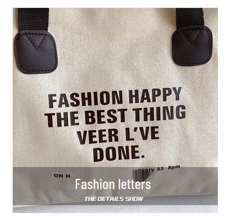 Korean Style Large Capacity Canvas Tote & Crossbody Bag for Women - Trendy Student Handbag