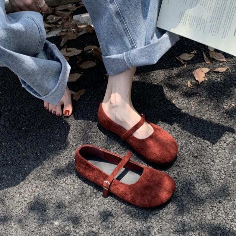 Fashion Autumn Design Women Cosy Mary Jane Shoes Concise Shallow Round Toe Shoes Ladies Comfort Soft Sole Flats Shoes