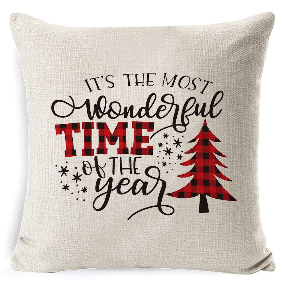 Home Furnishings Christmas Pillow Cover Nordic Plaid Linen Cushion Cover Sofa Cushion Cover