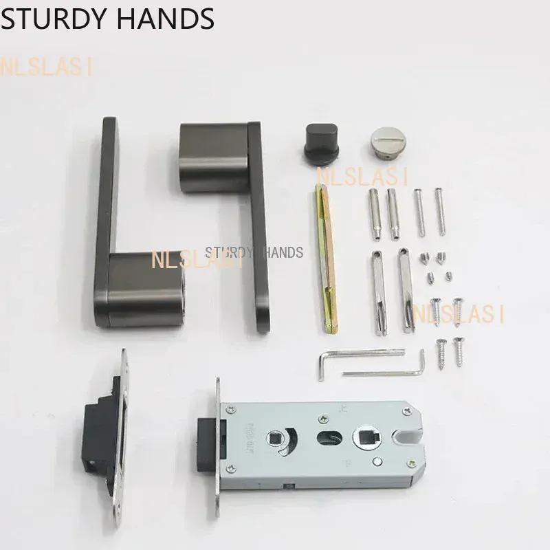 Bedroom Silent Magnetic Suction Door Lock Zinc Alloy Security Door Locks Indoor Wooden Door Handle Lockset Furniture Hardware