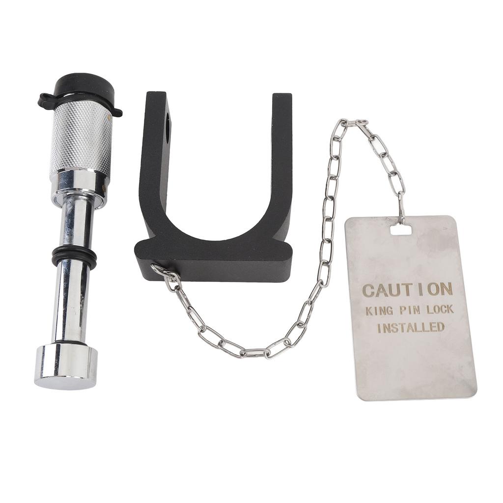 5th Wheel Trailer Lock with Warning Tag and 2 Keys Steel Aluminum Anti Theft Protection for 2in King Pin